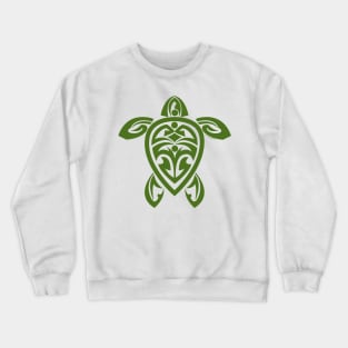 Green Tribal Turtle Tattoo Crewneck Sweatshirt